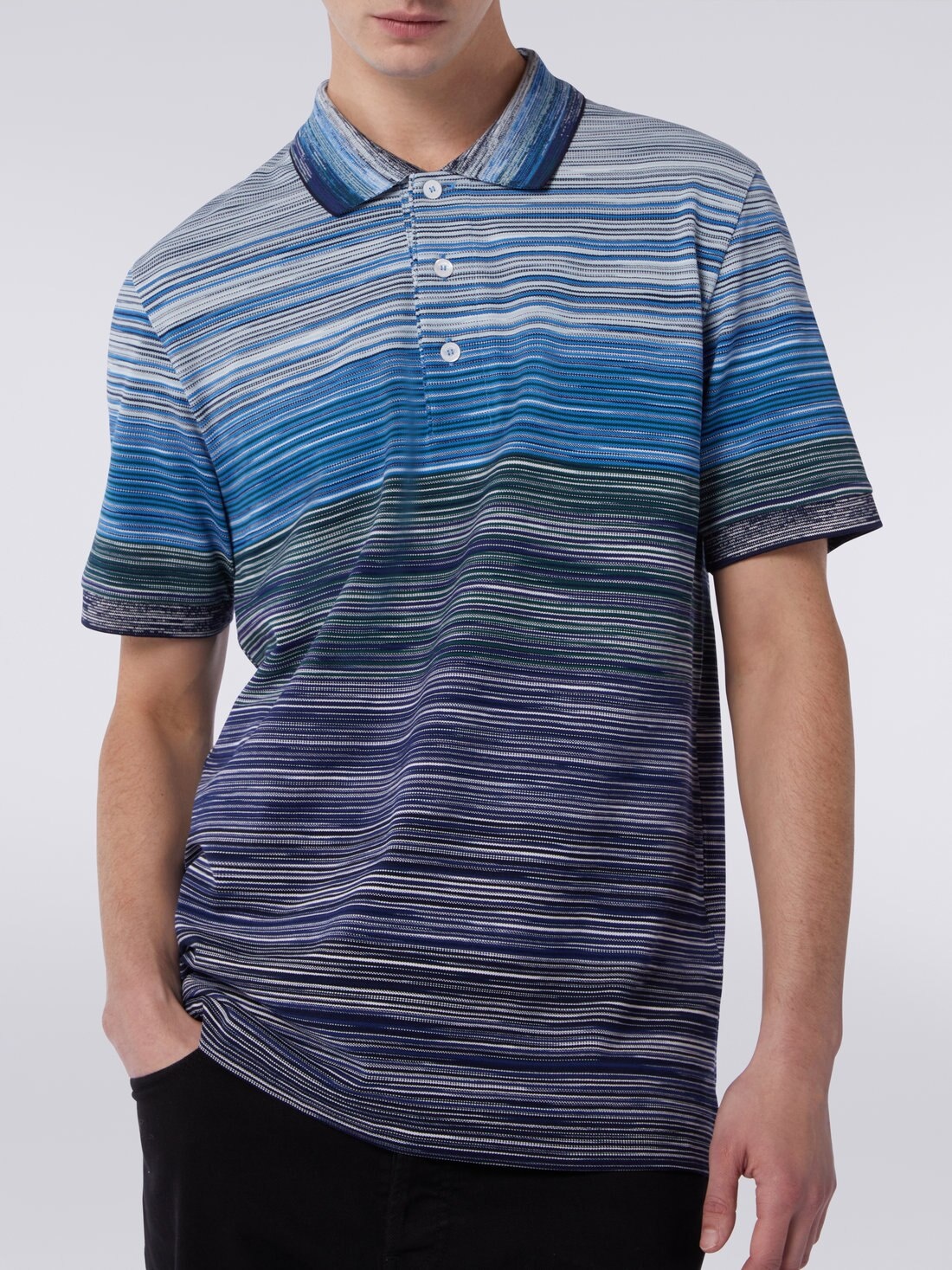 Short-sleeved polo shirt in slub cotton piqué - 5