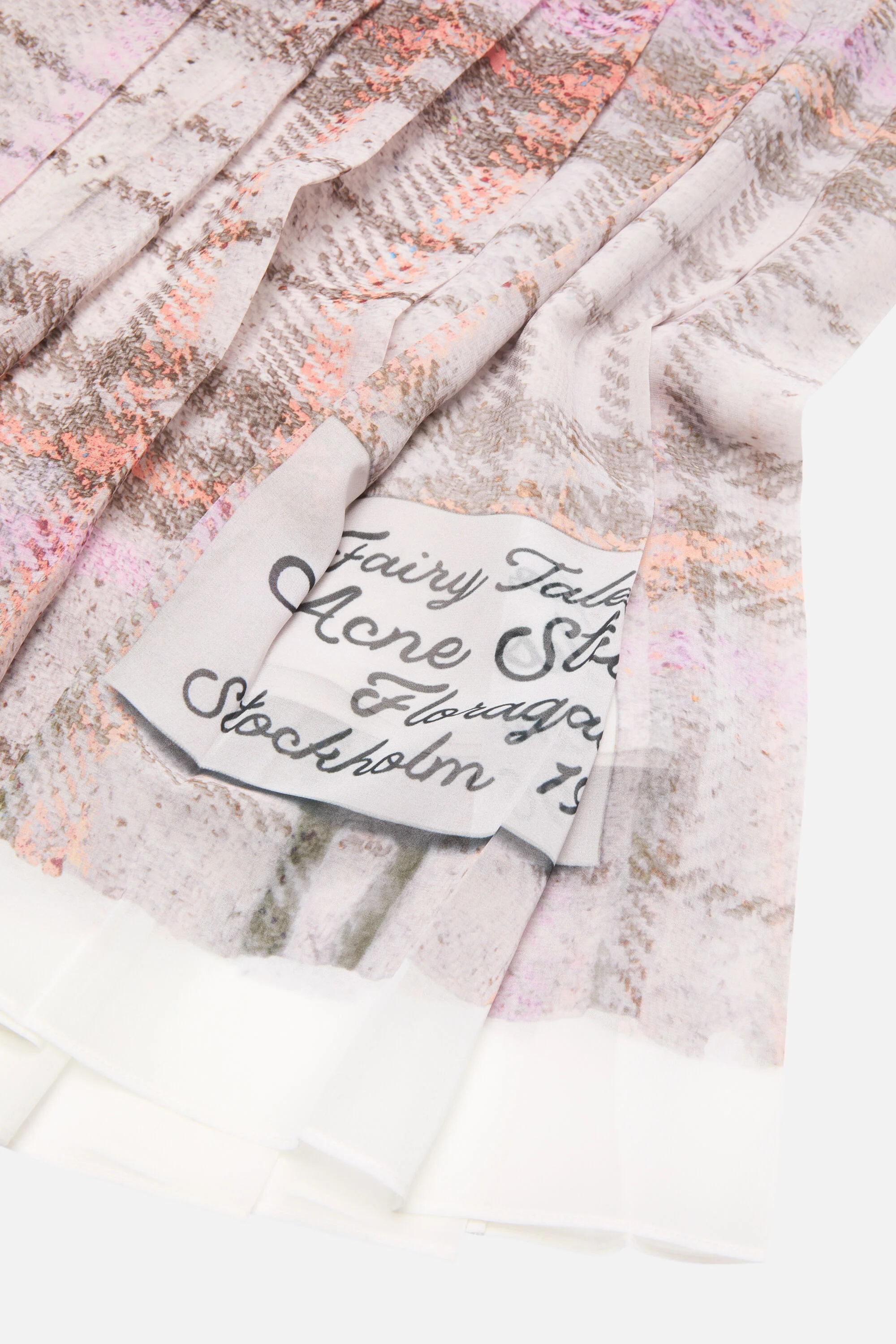 Pleated print skirt - Grey/pink - 5