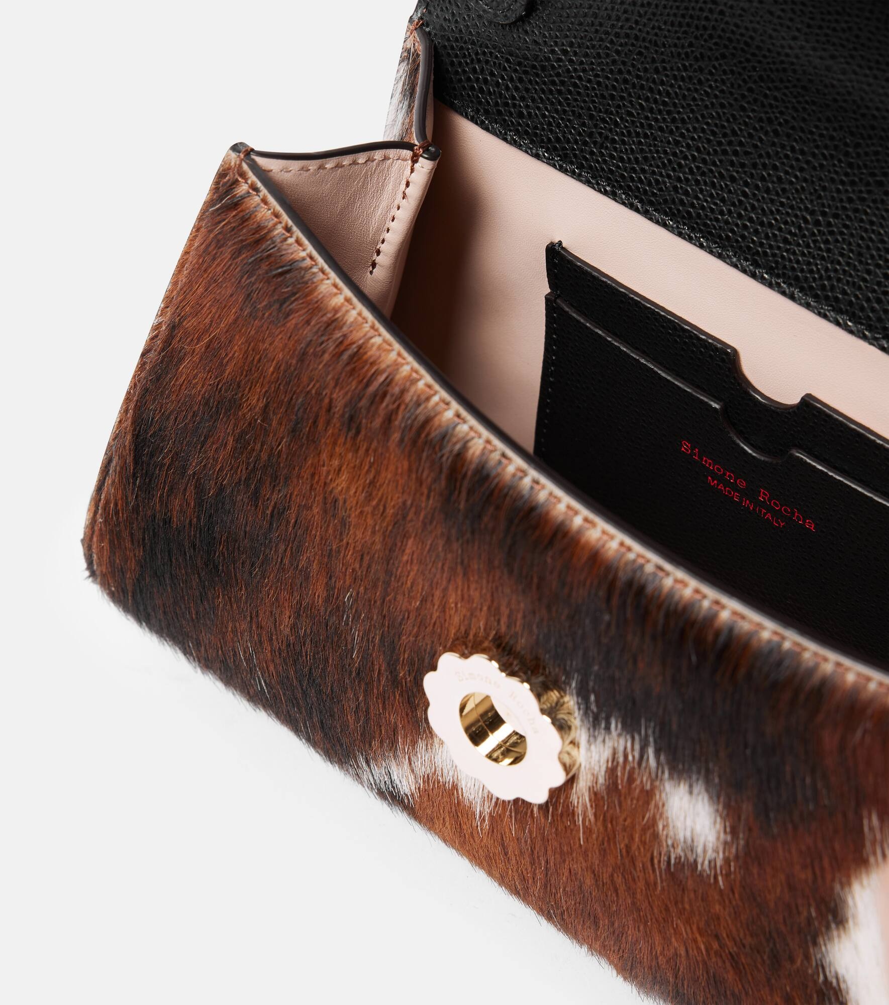 【SIMONE ROCHA】Valentine calf hair shoulder bag Simone Rocha Valentine Calf Hair Pochette Crossbody Bag