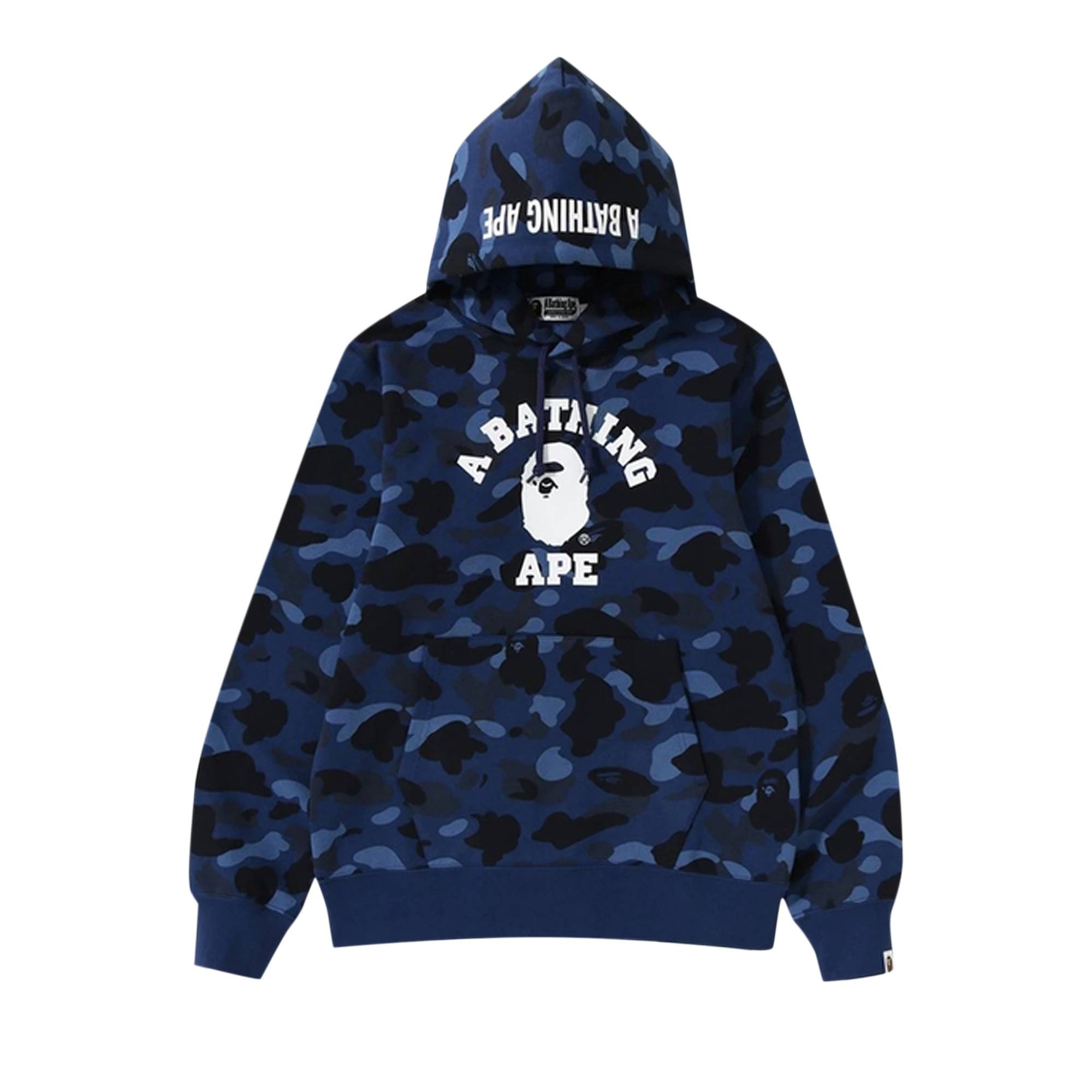 BAPE Color Camo College Pullover Hoodie 'Blue' - 1