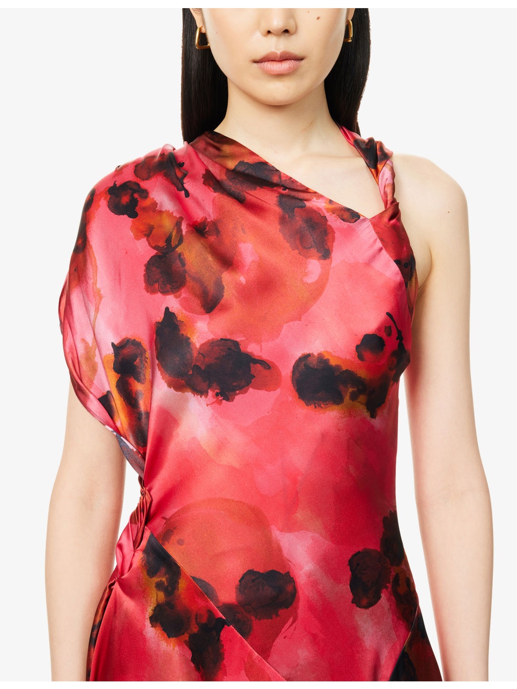 Draped Sleeveless Silk Midi Dress - 5