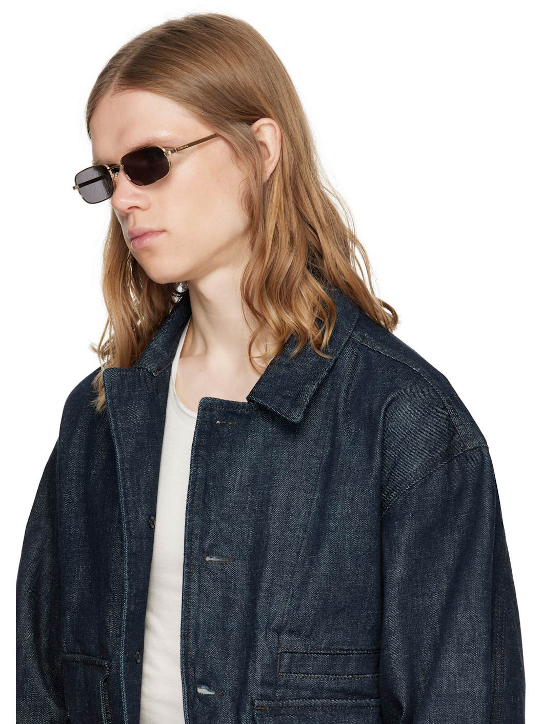 Gold Rectangular Sunglasses - 4