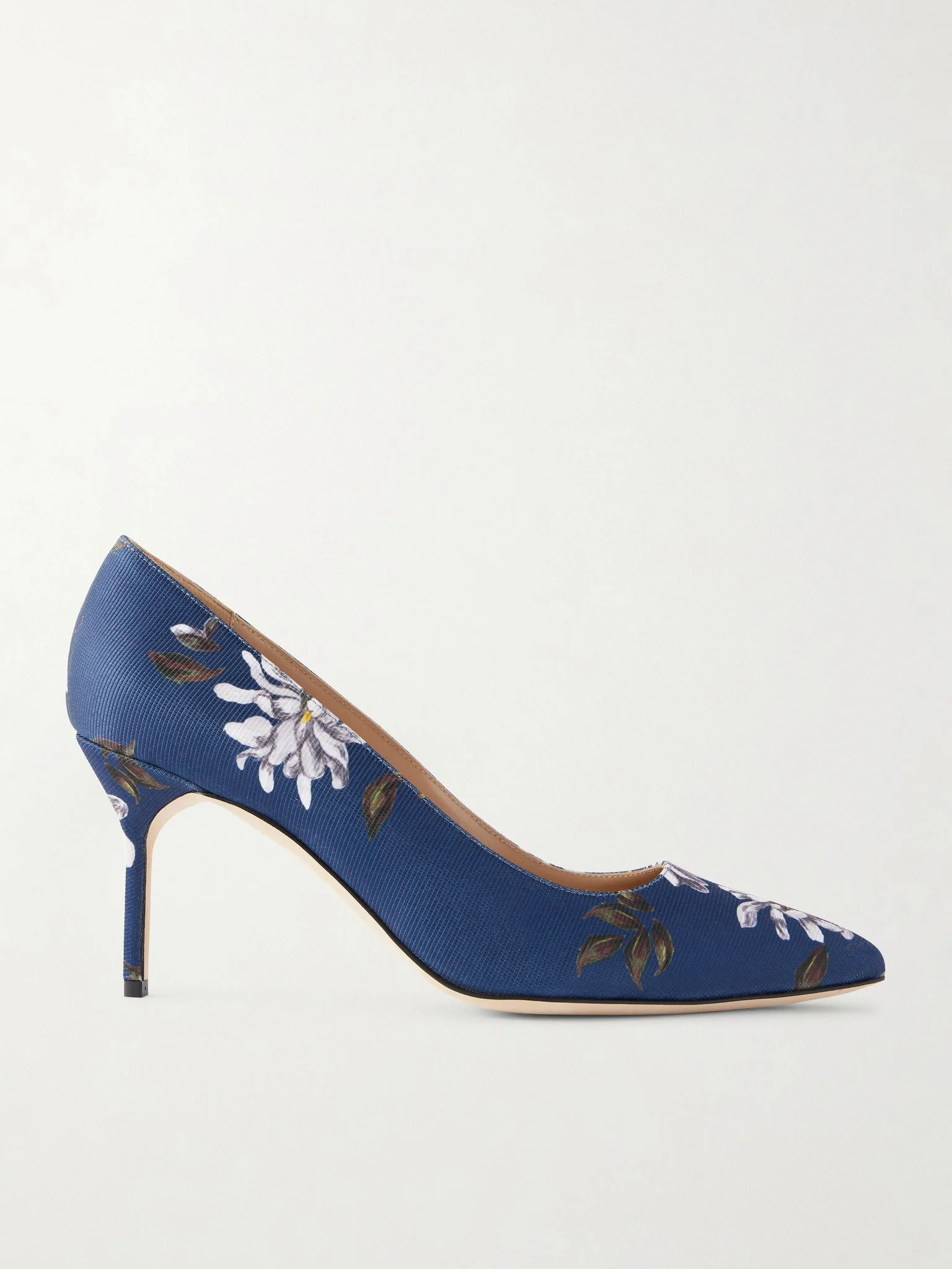 + Emilia Wickstead 70 floral-print woven pumps Navy - 1