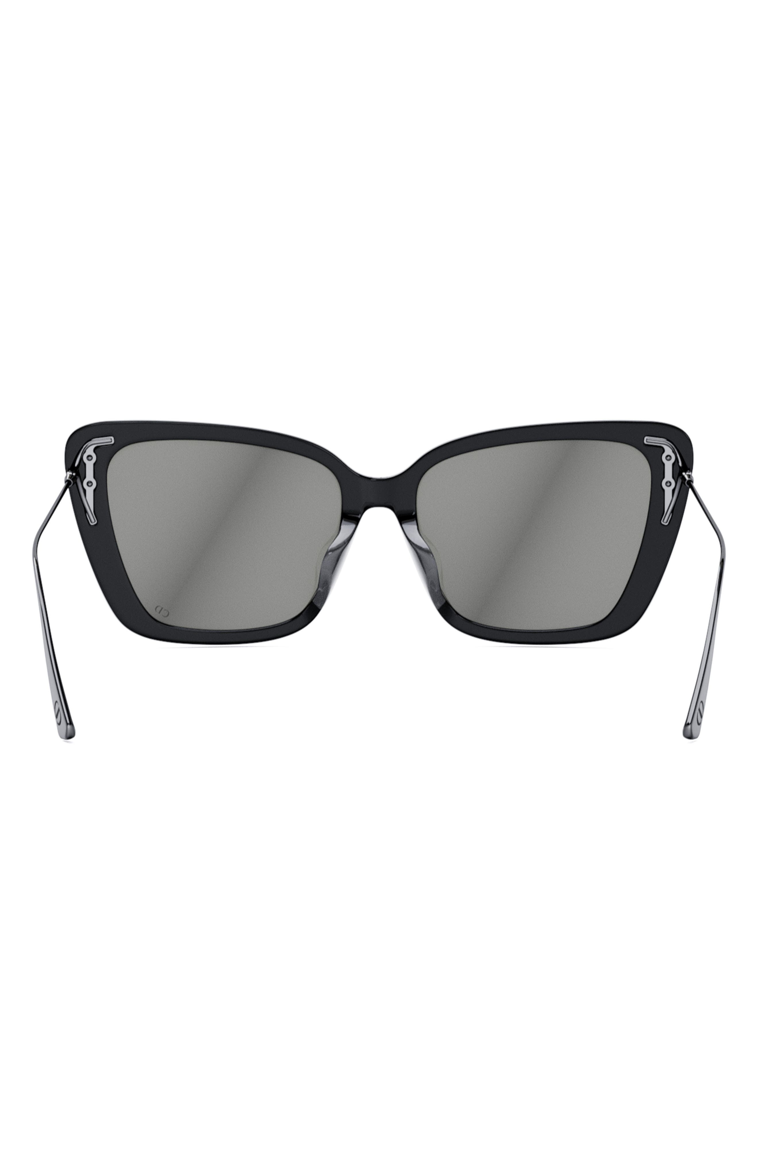 MissDior B5I 54mm Butterfly Sunglasses in Shiny Black /Smoke Mirror at Nordstrom - 5