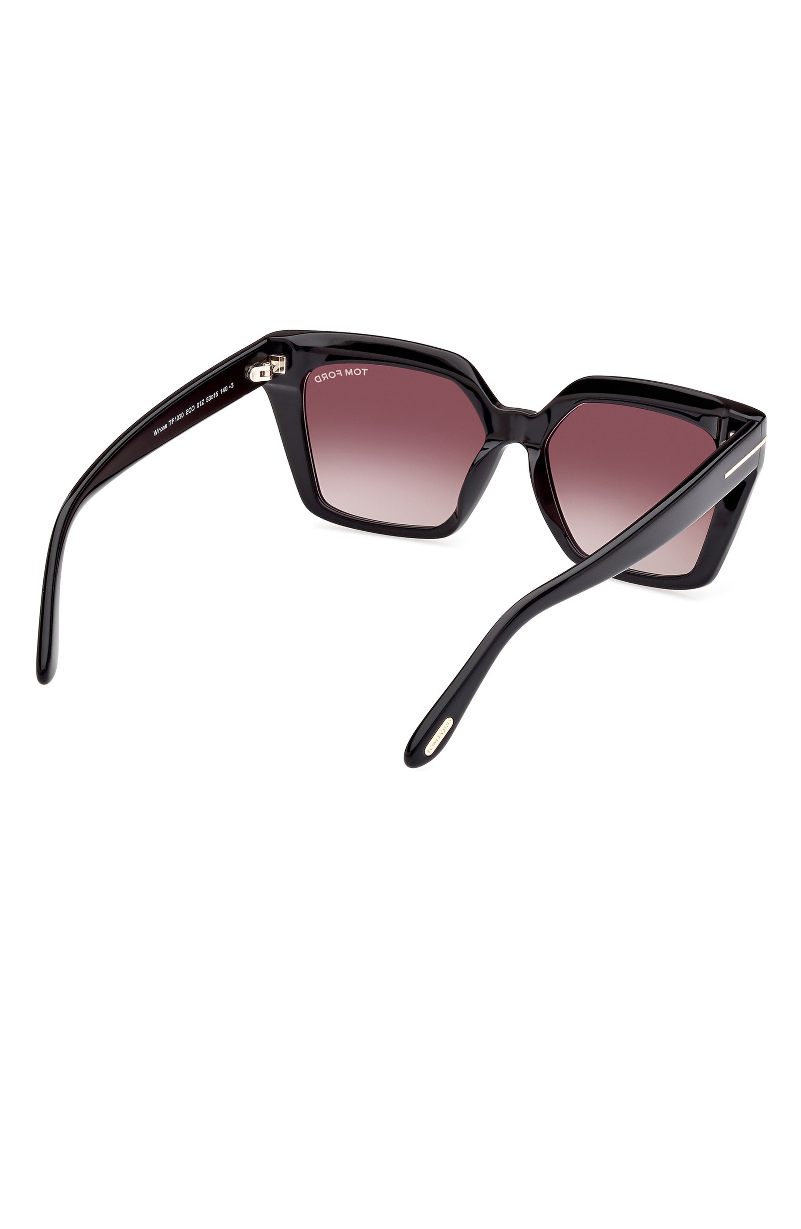 TOM FORD Winona 53mm Gradient Cat Eye Sunglasses in Shiny Black /Gradient Rose at Nordstrom - 8