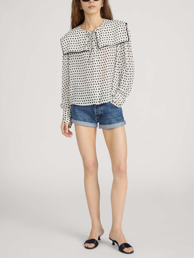 FRAME The Polka Dot Fleet Blouse outlook