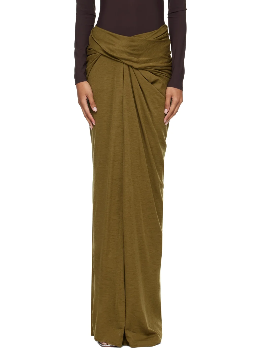 Green Interlock Maxi Skirt - 1