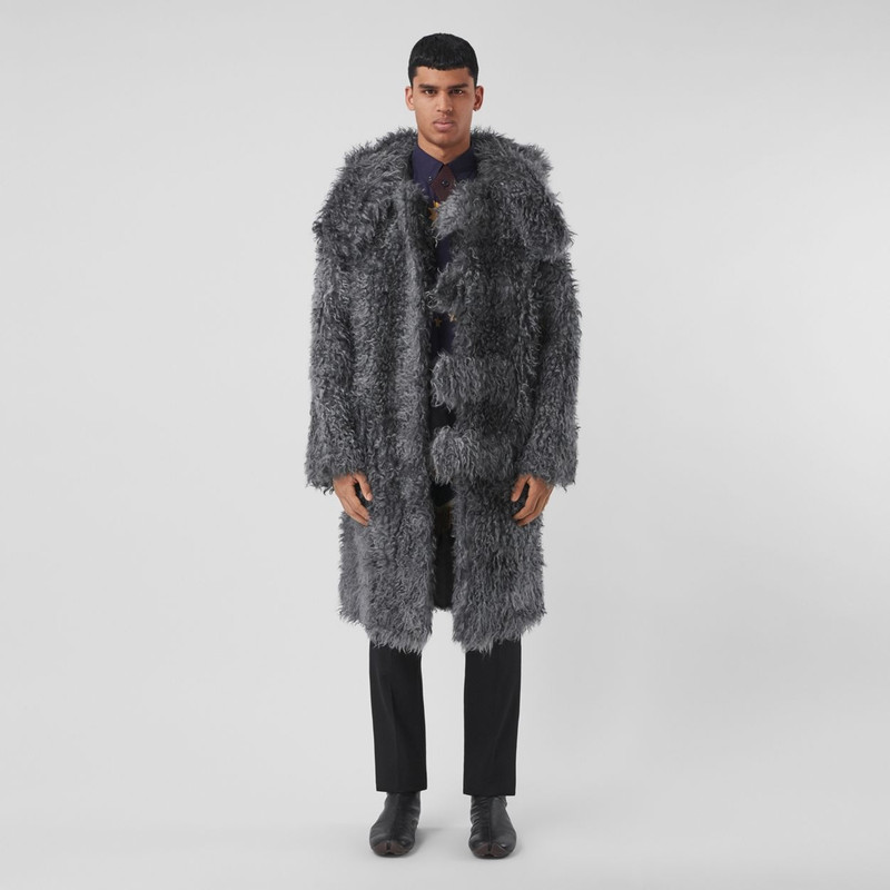 Hare Detail Mohair Blend Duffle Coat 1