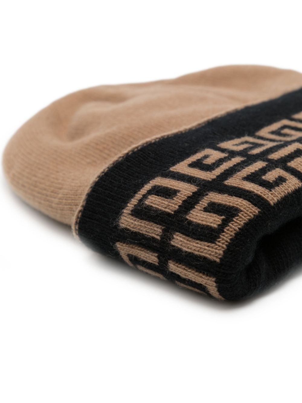 4G logo-intarsia two-tone beanie - 2