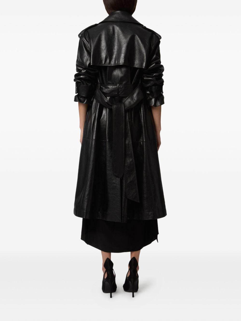 leather trench coat - 4