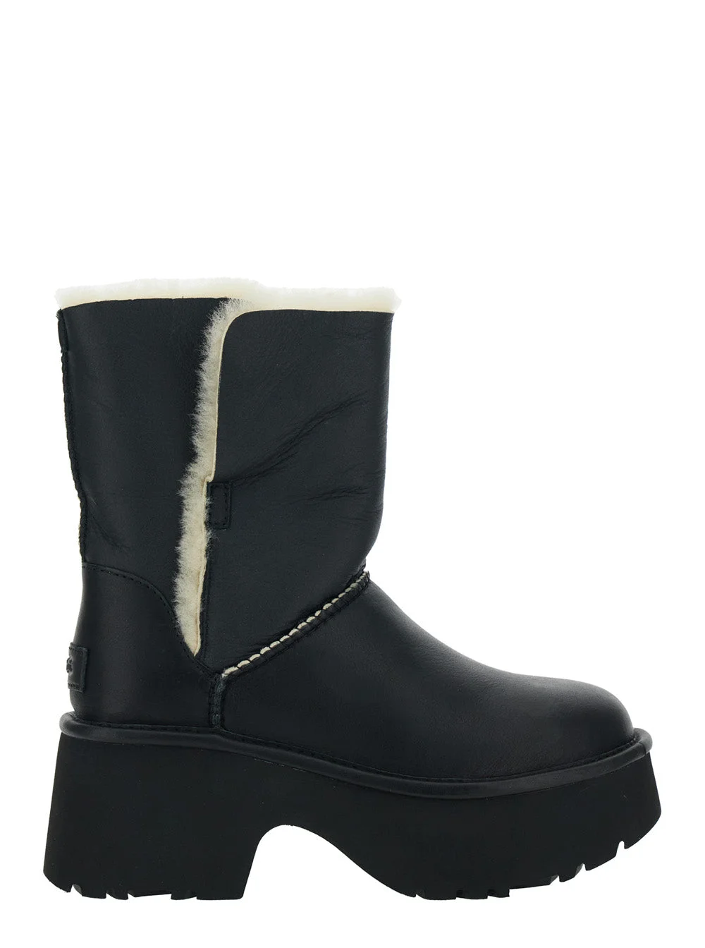 Esmee Black Ankle Boots with Fur Detailing and Platform in Leather Woman Twinface - 1