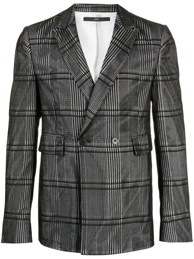 plaid-check print cotton blazer 1