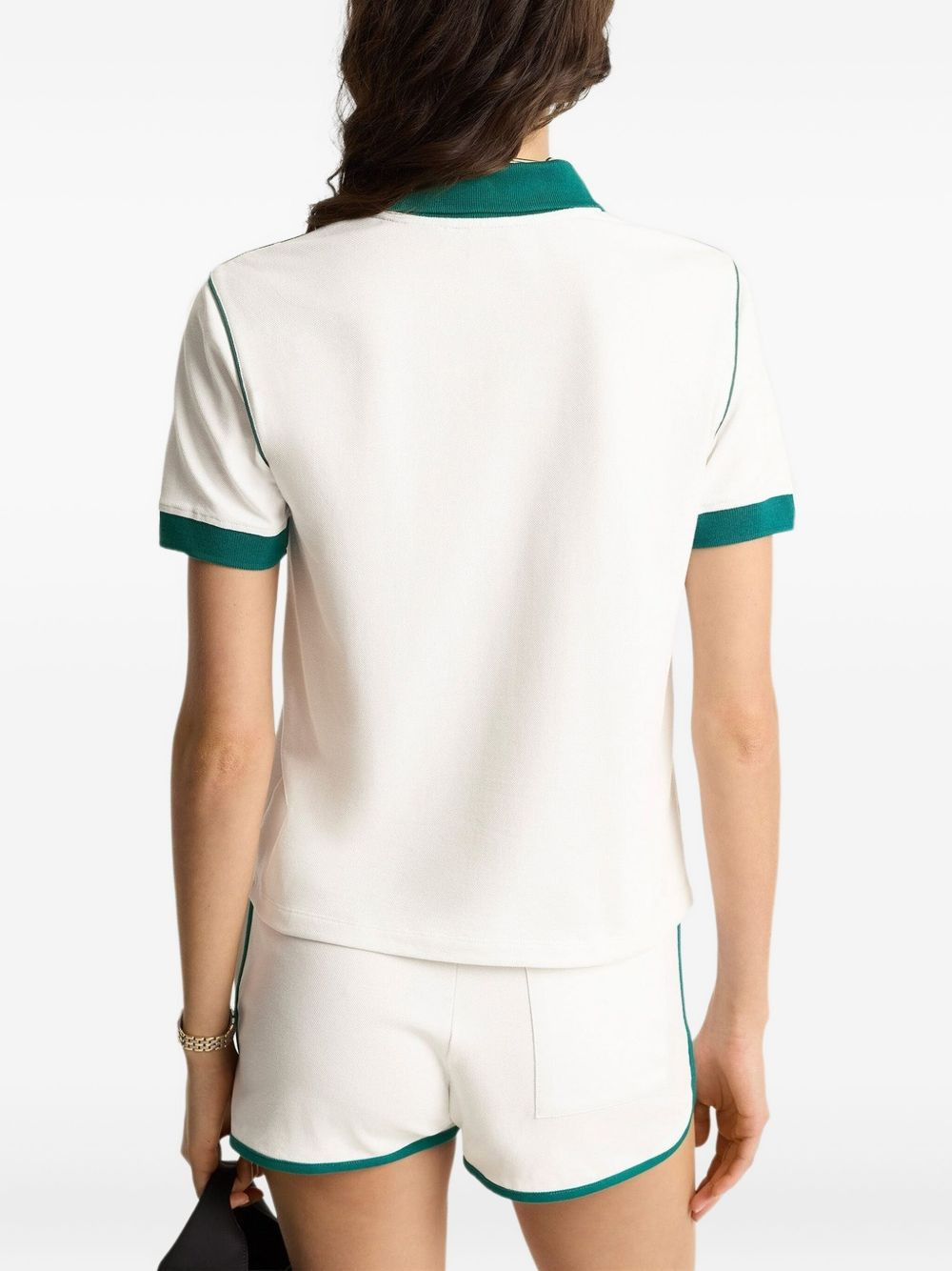 contrast-collar polo top - 3