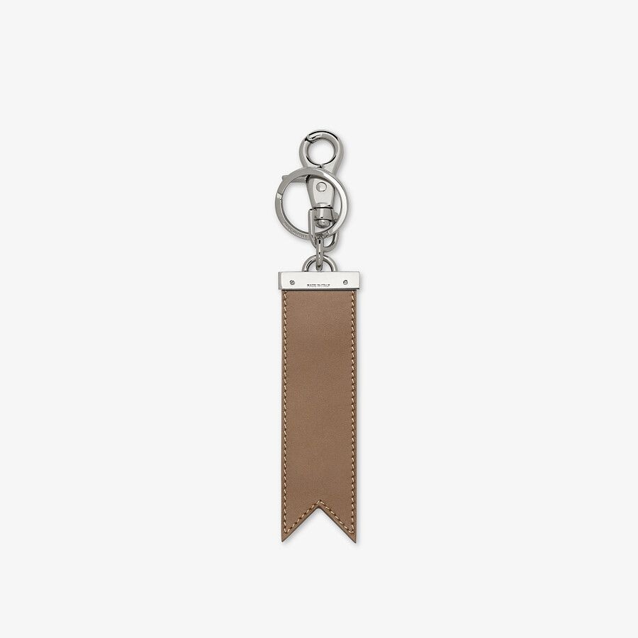 Brown fabric key case - 2