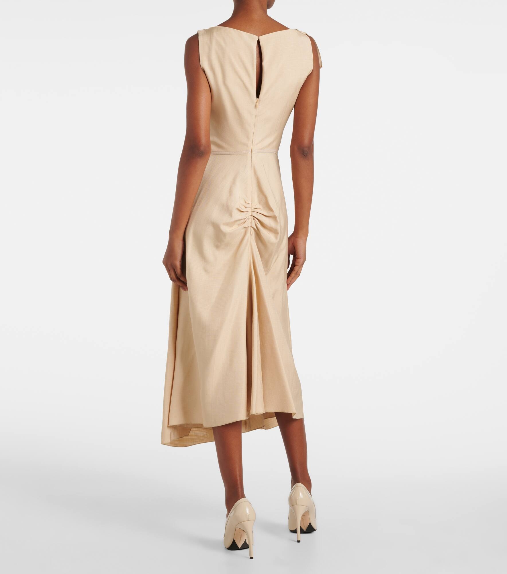 Deconstructed gathered midi dress - 3