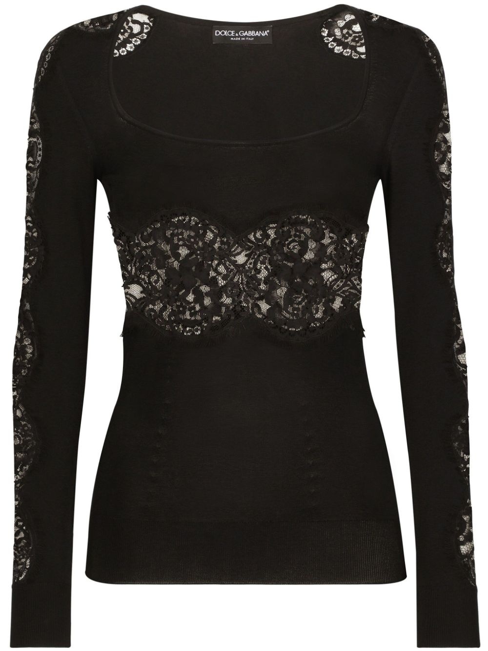 floral-lace knit jumper - 1