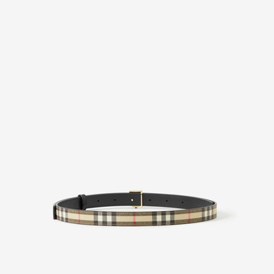 Burberry Check and Leather Reversible TB Belt outlook