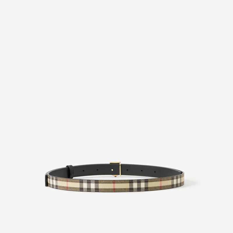 Burberry Check and Leather Reversible TB Belt outlook