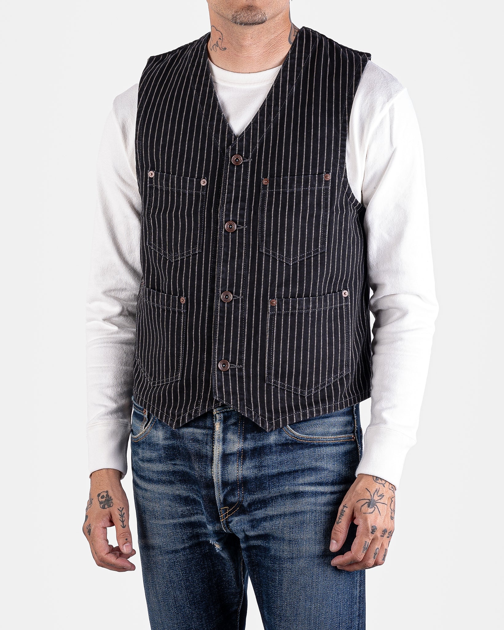IHV-02-BLK 12oz Wabash/Duck Work Vest - Black/Black - 2