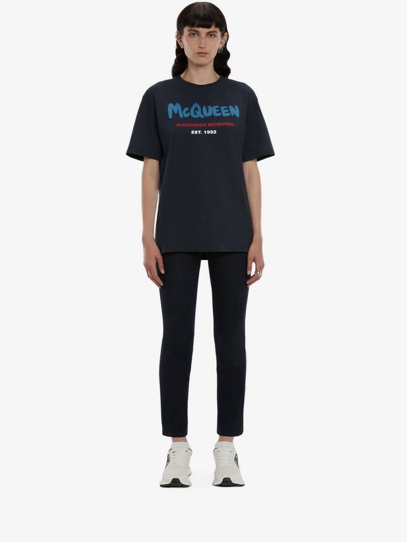Mcqueen Graffiti T-shirt in Navy - 2