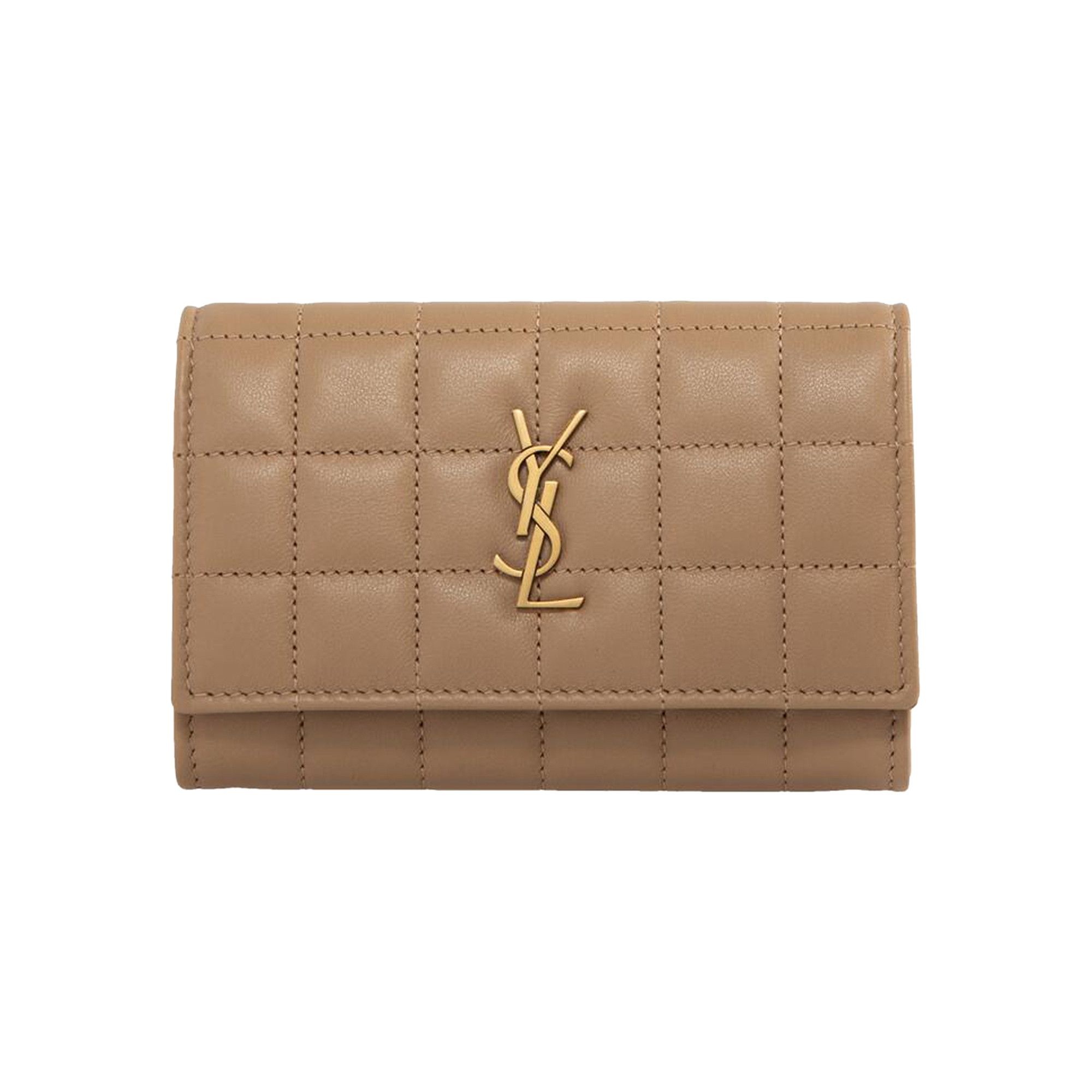 Saint Laurent Cassandre Quilted Leather Wallet 'Dark Caramel' - 1