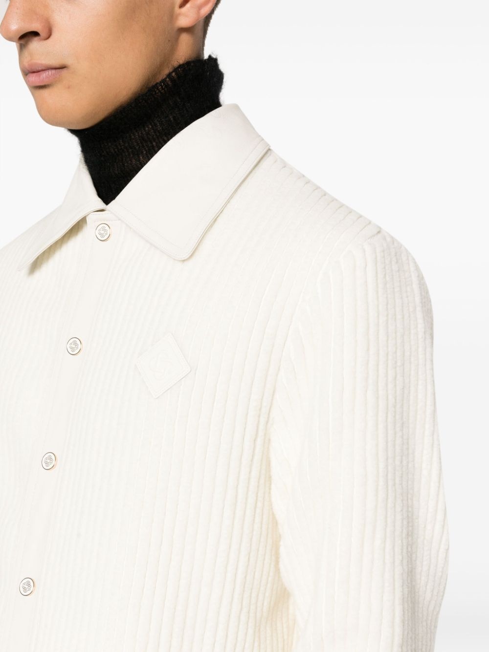 ribbed buttoned cardigan - 5