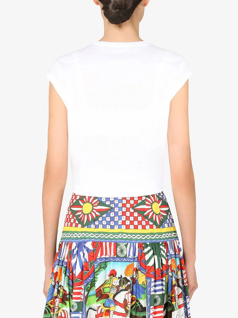 floral-appliqué logo crop top - 4