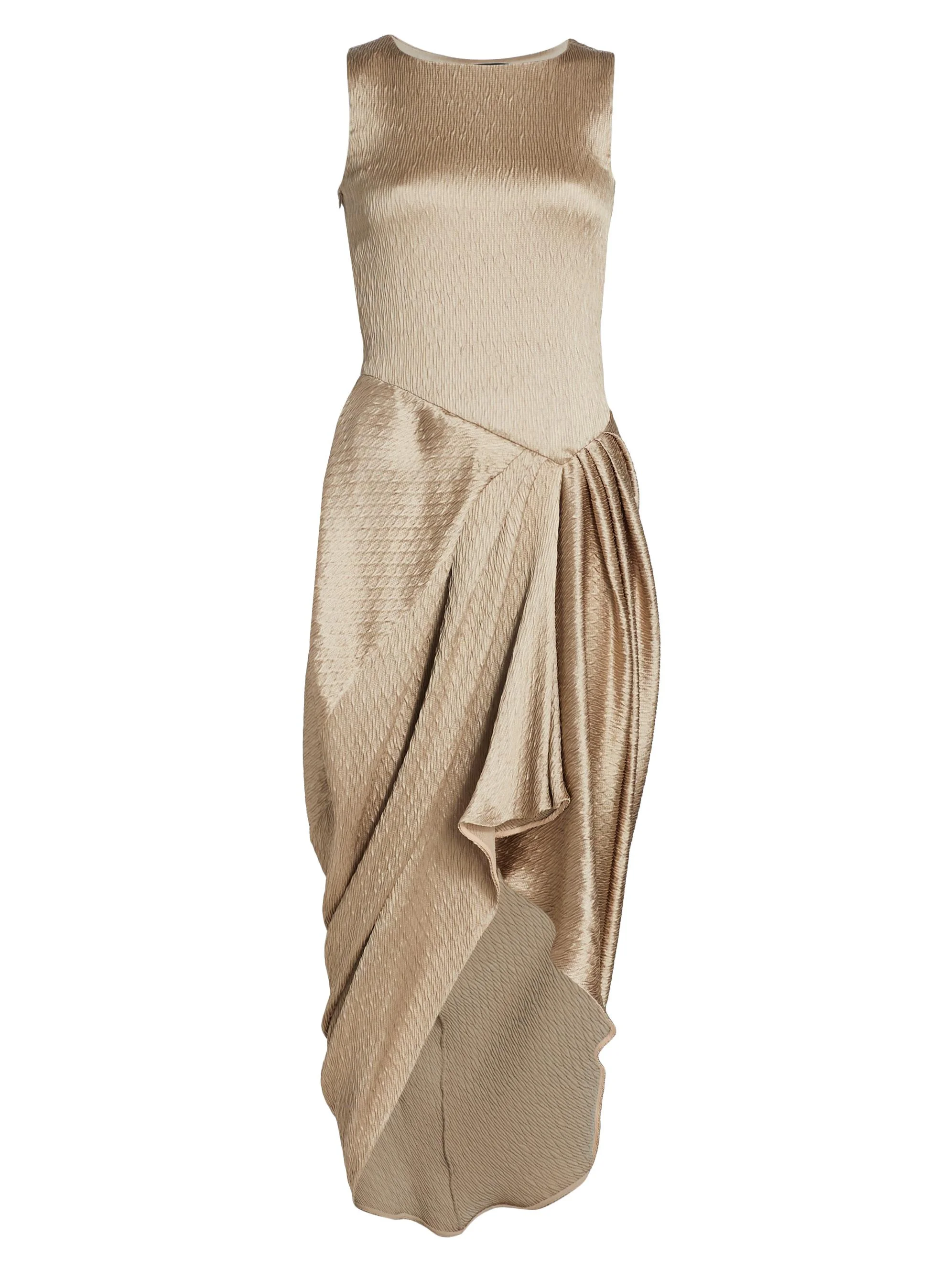 Women's Textured Draped Dress - Cobble Stone - 1