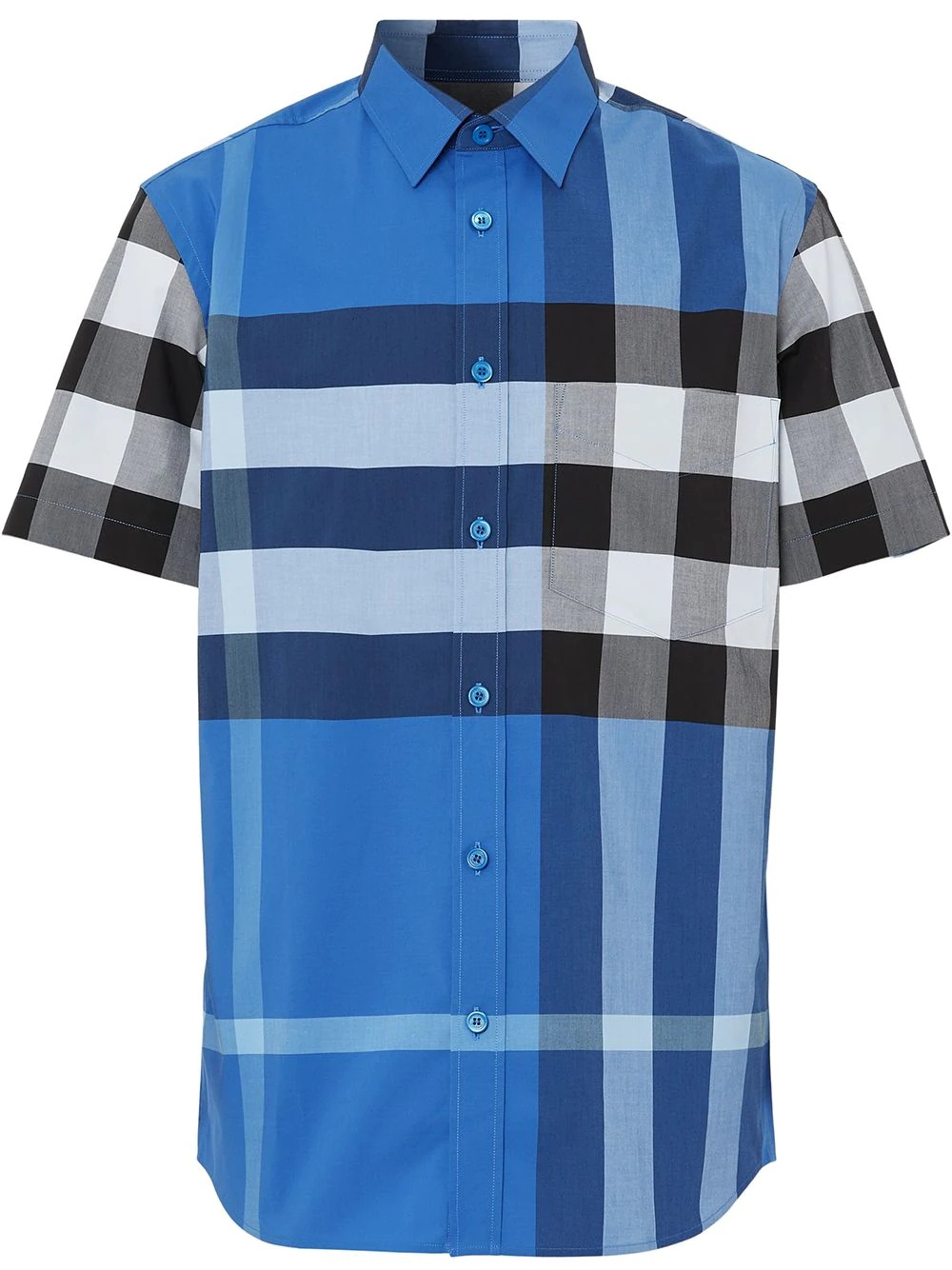 oversized check buttoned shirt - 1