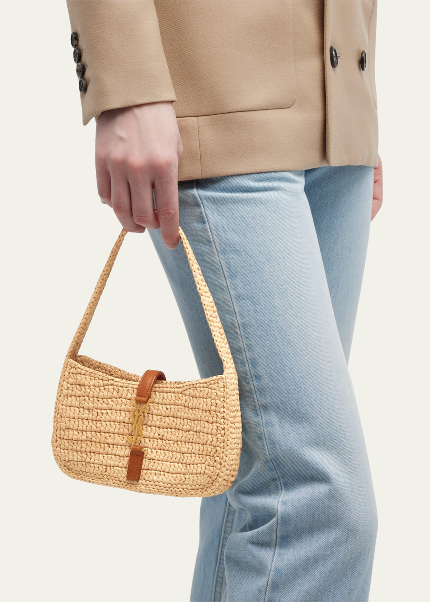 Le 5 A 7 Mini Raffia Hobo Bag - 5