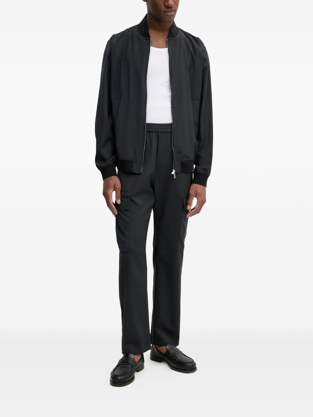 ribbed-collar bomber jacket - 2