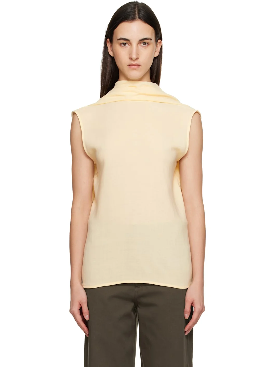 Yellow Cocoon Cape Blouse - 1