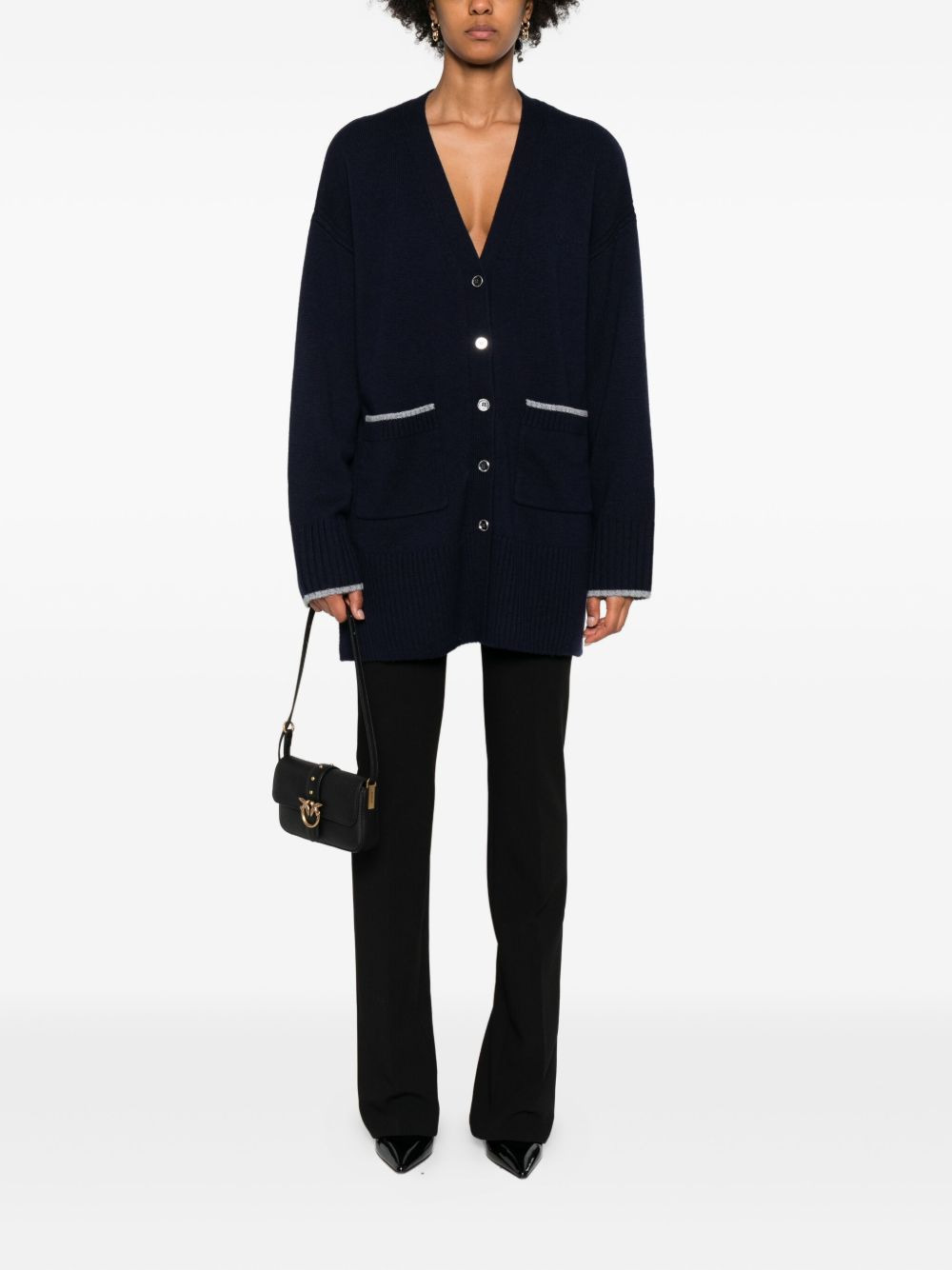 pocket-detail button-up cardigan - 2