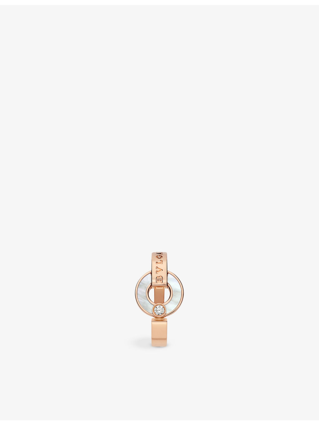 BVLGARI BVLGARI 18ct rose-gold, 0.04ct brilliant-cut diamond and mother-of-pearl ring - 3