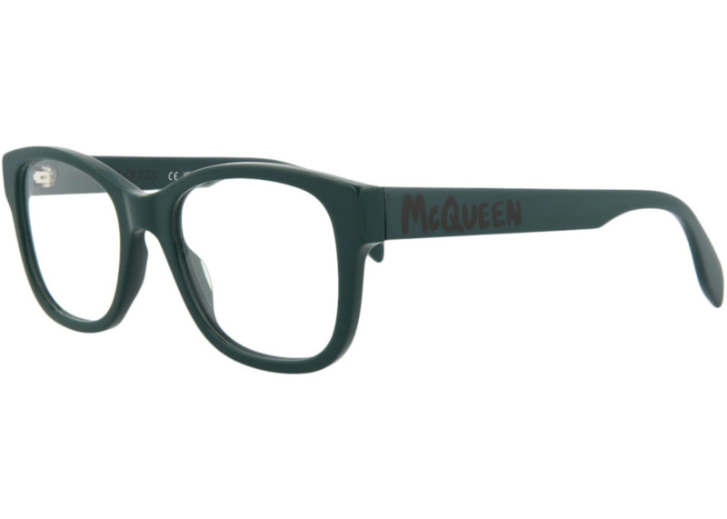 Alexander McQueen Alexander McQueen Square-Frame Acetate Optical Frames Green Green Transparent (AM0350O-30012328-003) outlook