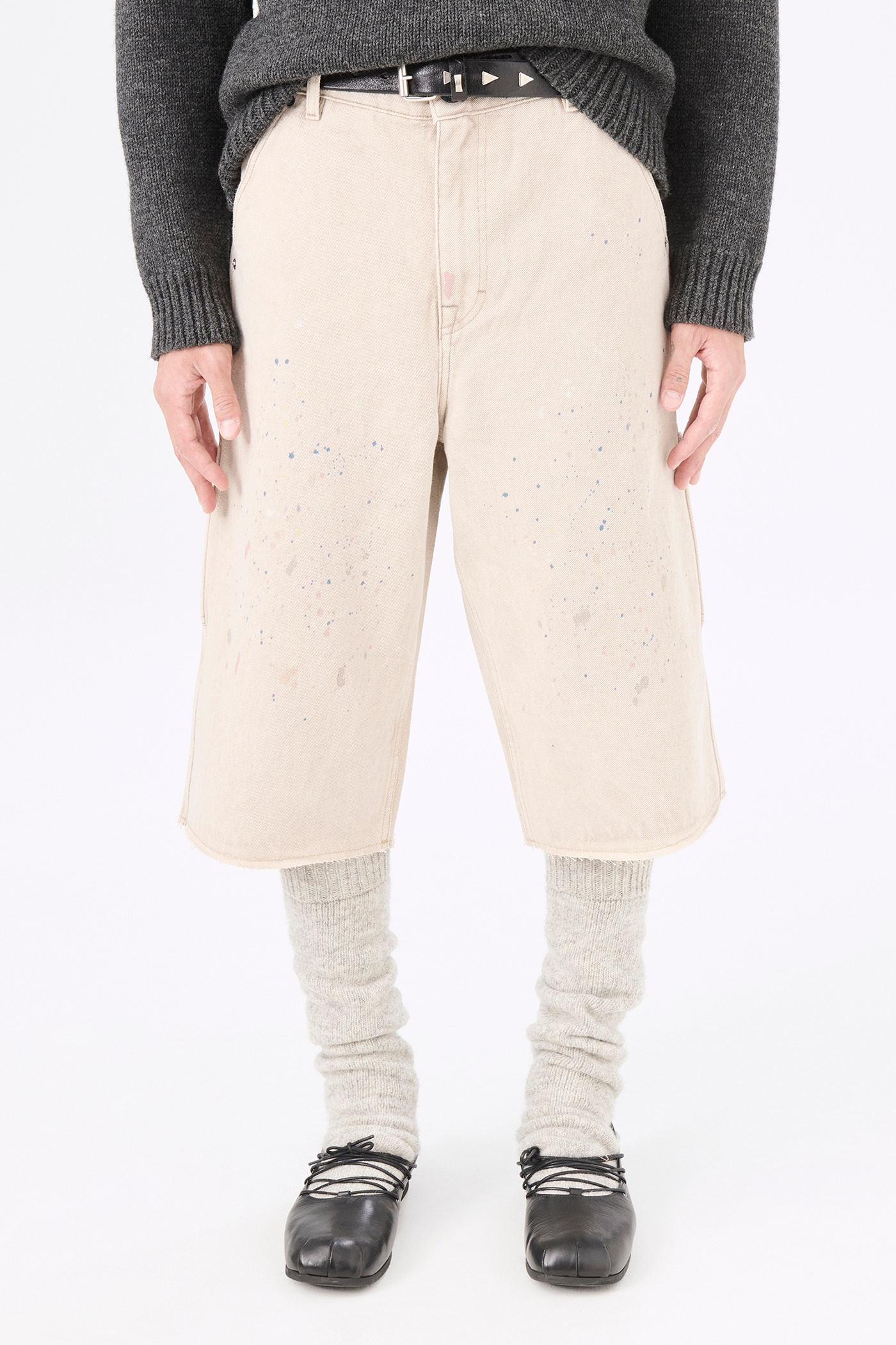 Joiner Capri Cut Ghost Attic Splatter Denim - 3