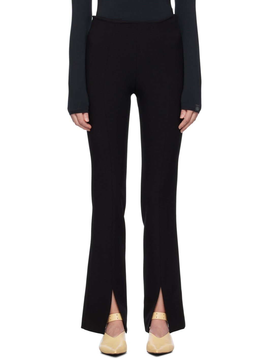 Black Slit Trousers - 1