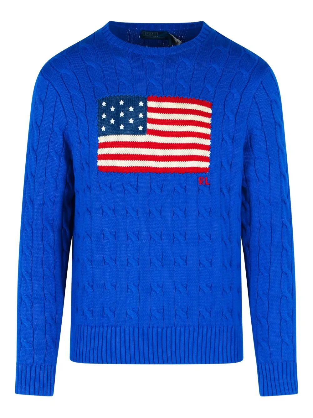 braided american flag sweater - 1