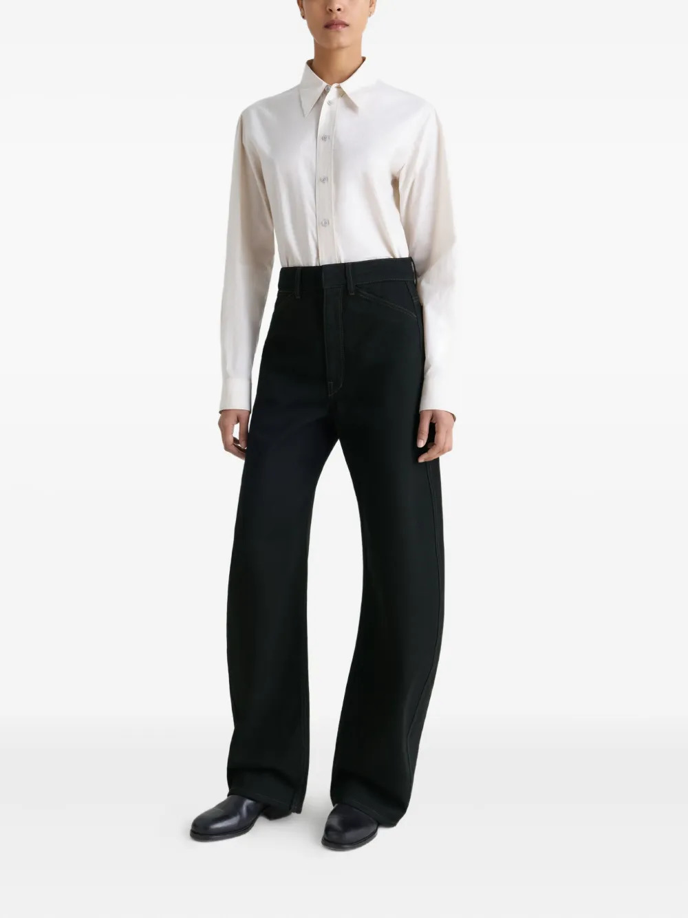 LEMAIRE - Women High Waisted Curved Pants - 4
