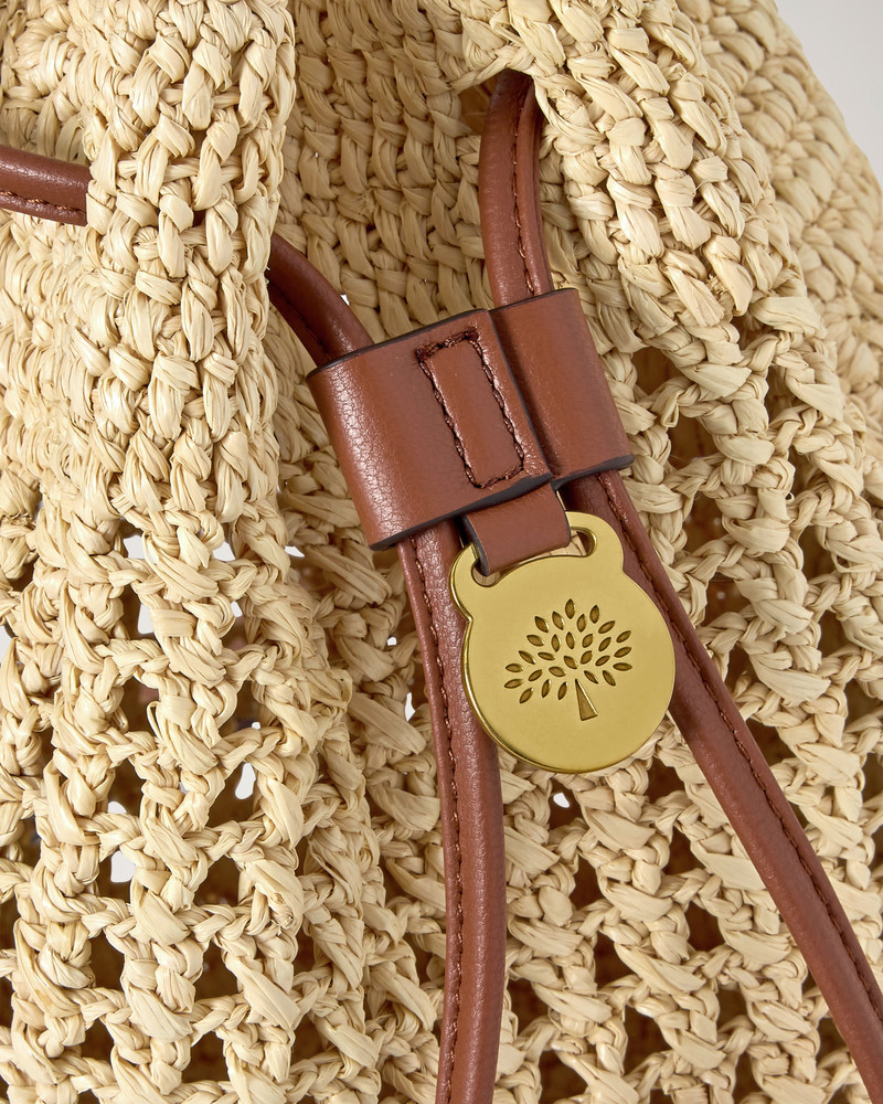 Small Crochet Bucket Natural Crochet Raffia 5