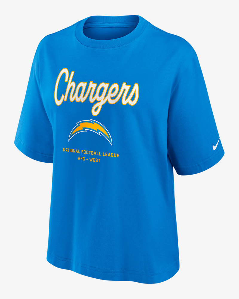 Los Angeles Chargers Essential Script Boxy Women's Nike NFL T-Shirt 1