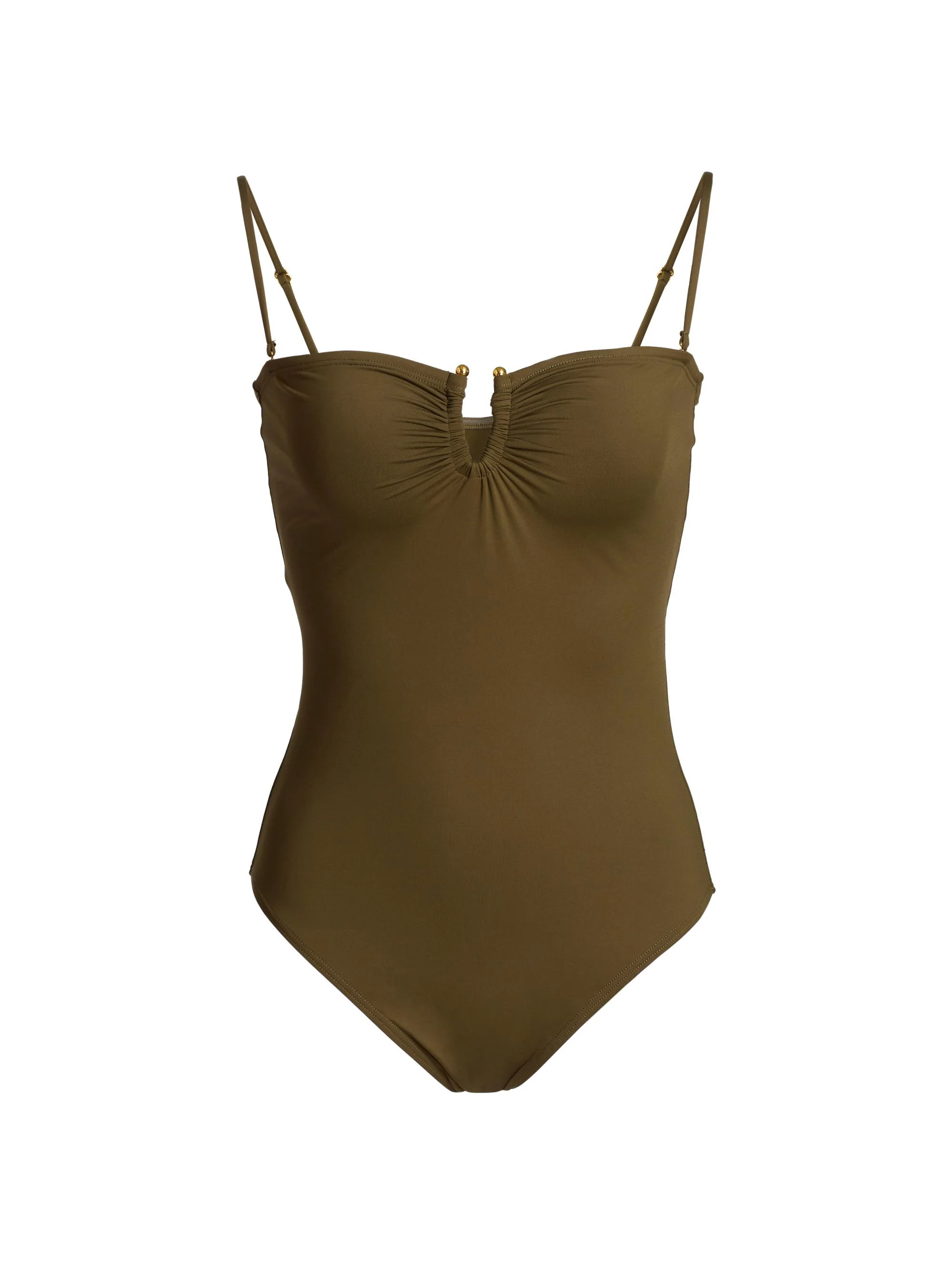 Women's Semi-Sweetheart One-Piece Swimsuit - Olive Green - 1