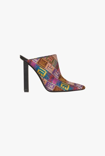 Multicolor needlepoint Ulla mules with Balmain monogram - 1