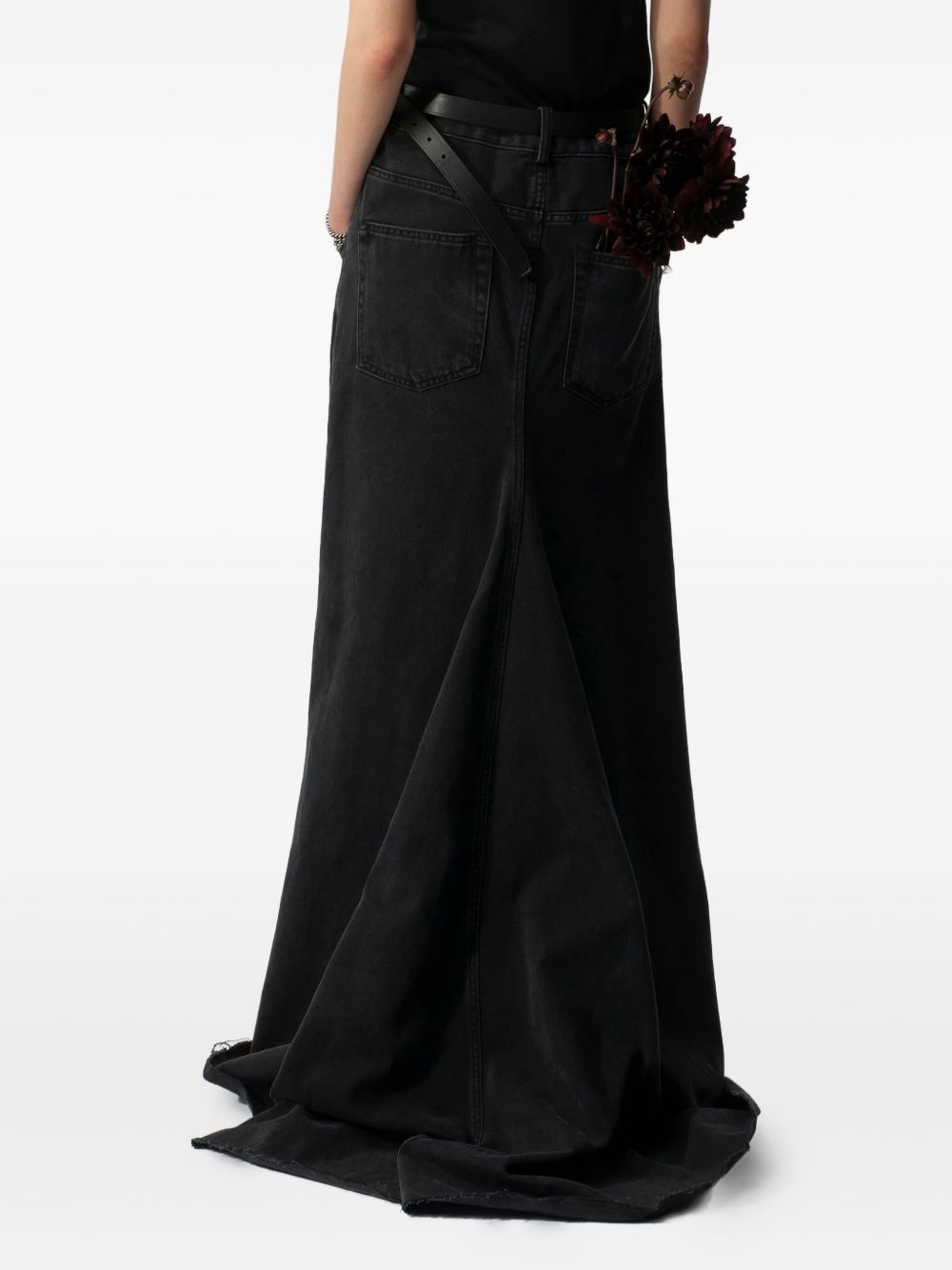 Goele high-waisted denim maxi skirt - 4