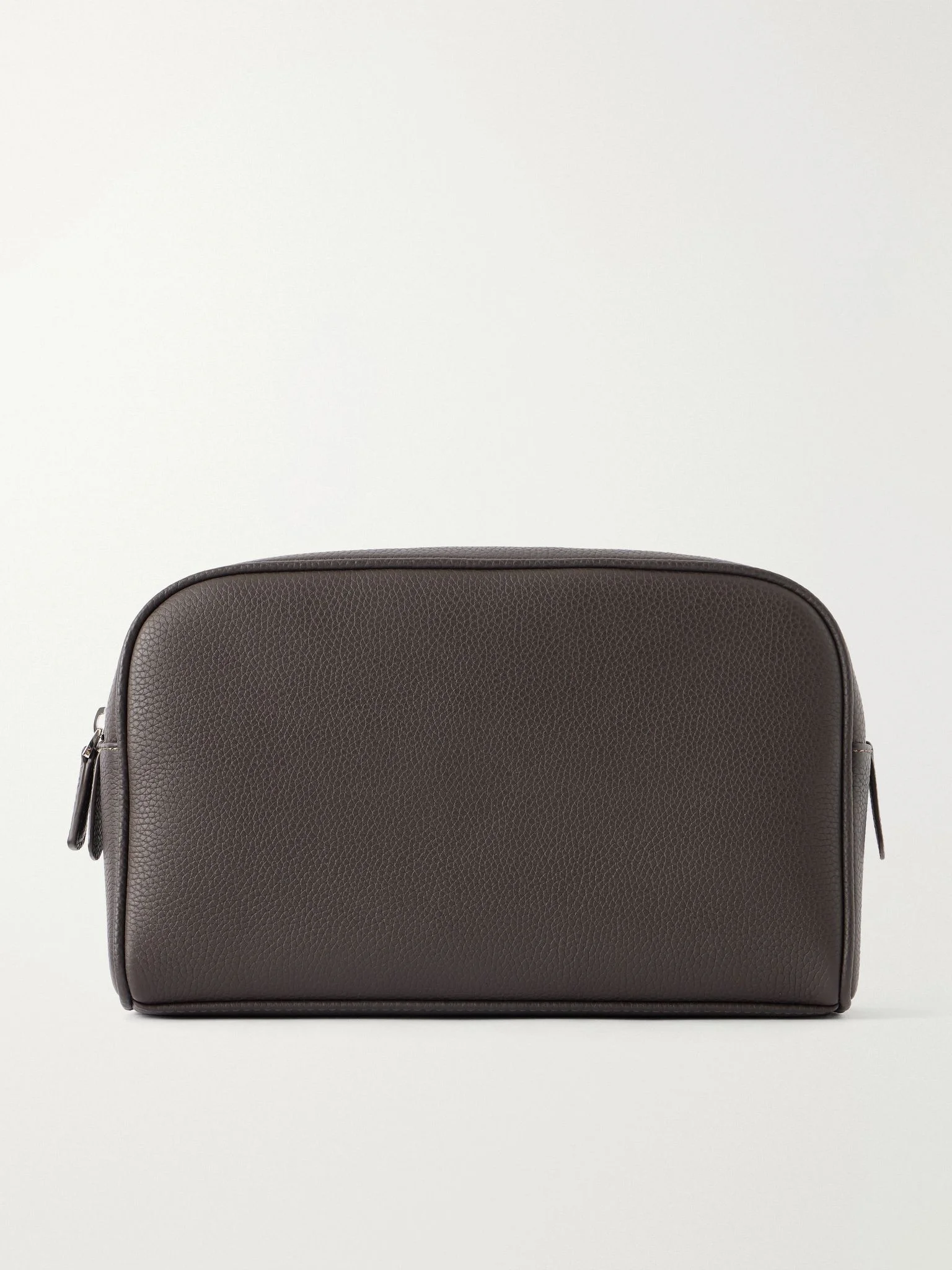 Full-Grain Leather Wash Bag Brown - 1