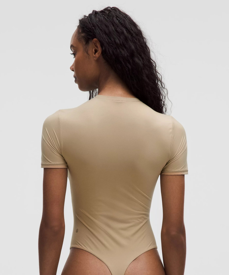 Wundermost Ultra-Soft Nulu Short-Sleeve Crew Thong Bodysuit 3
