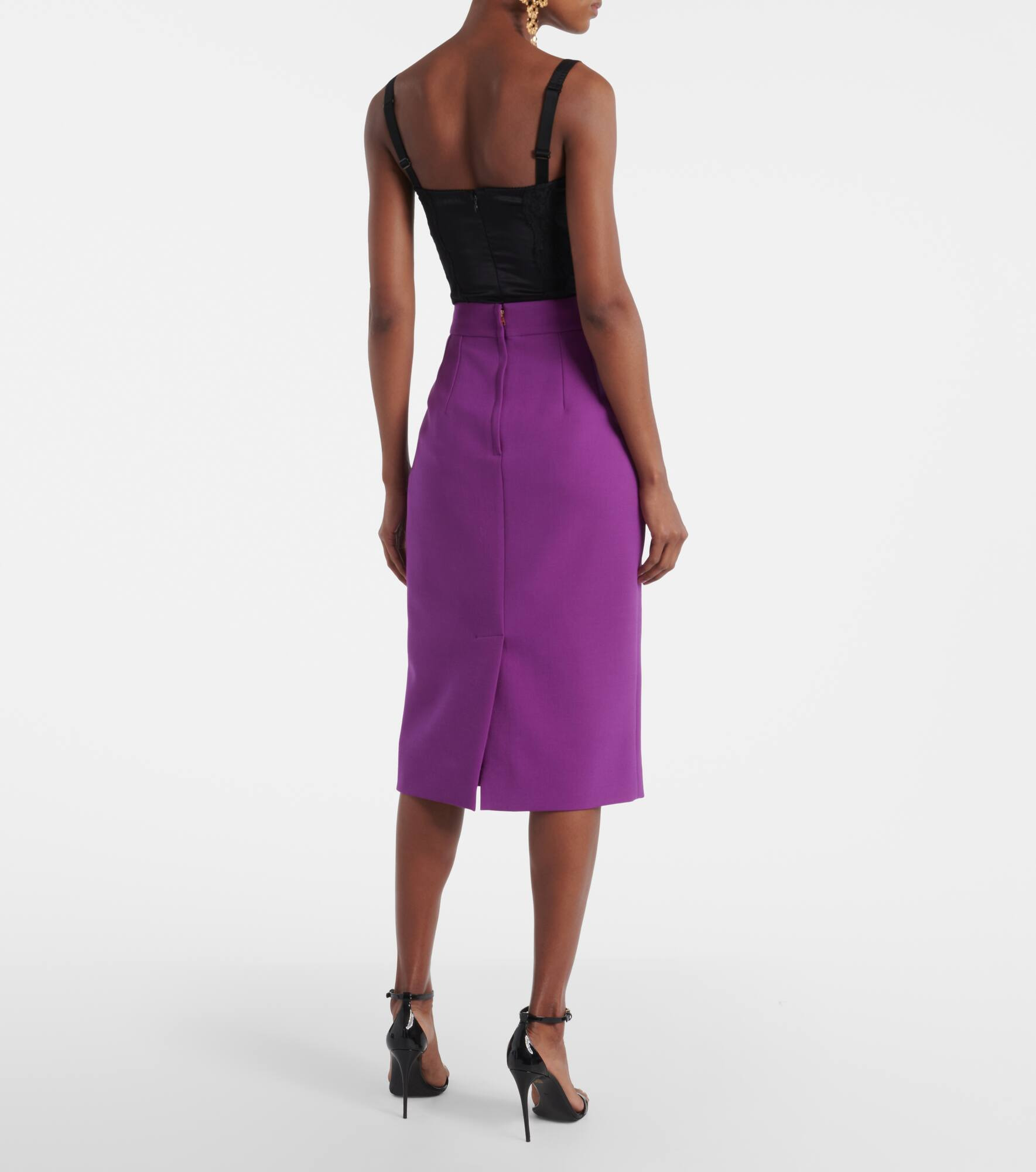 Virgin wool midi skirt - 3