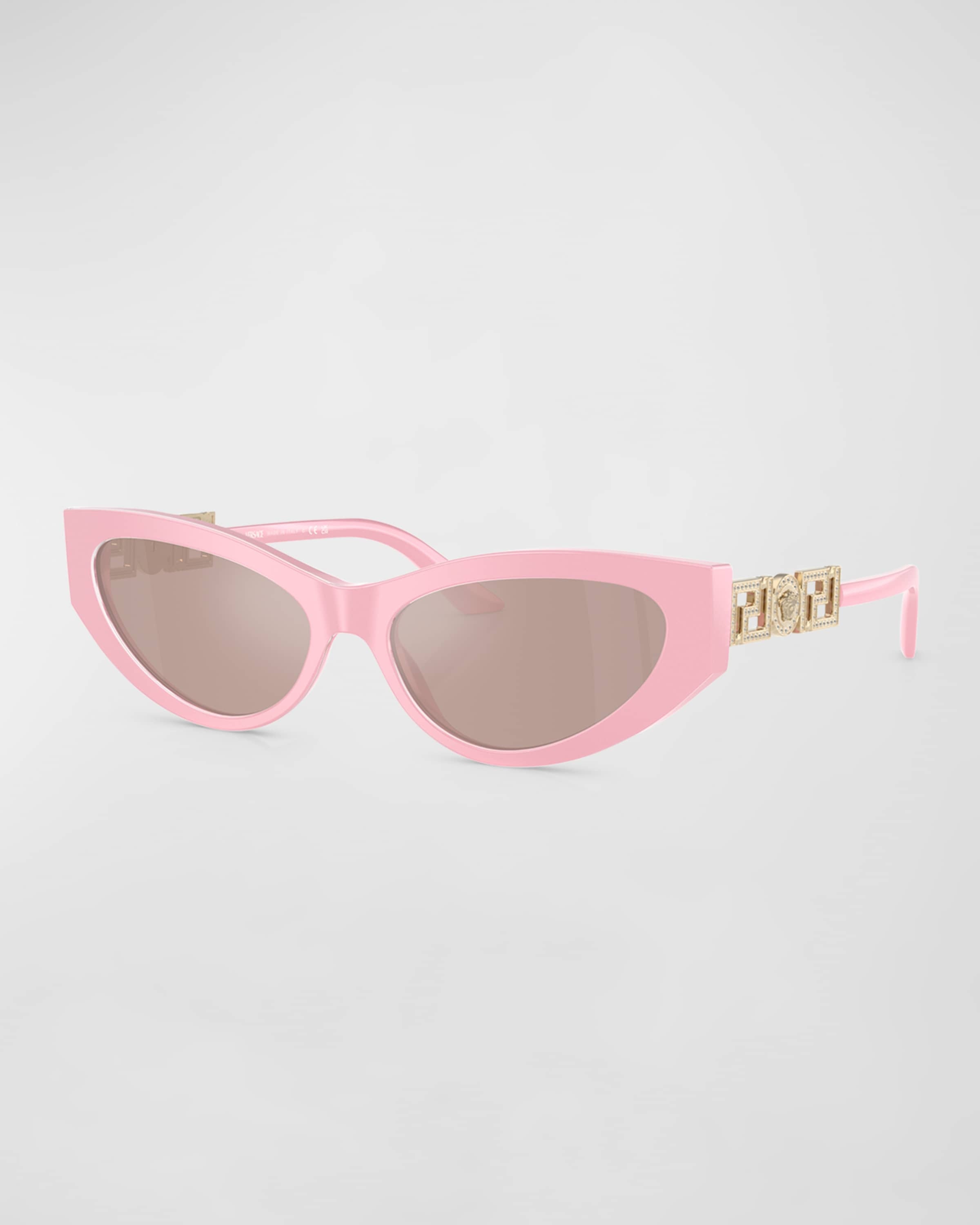 Bright Greca Embellished Cat-Eye Sunglasses - 1