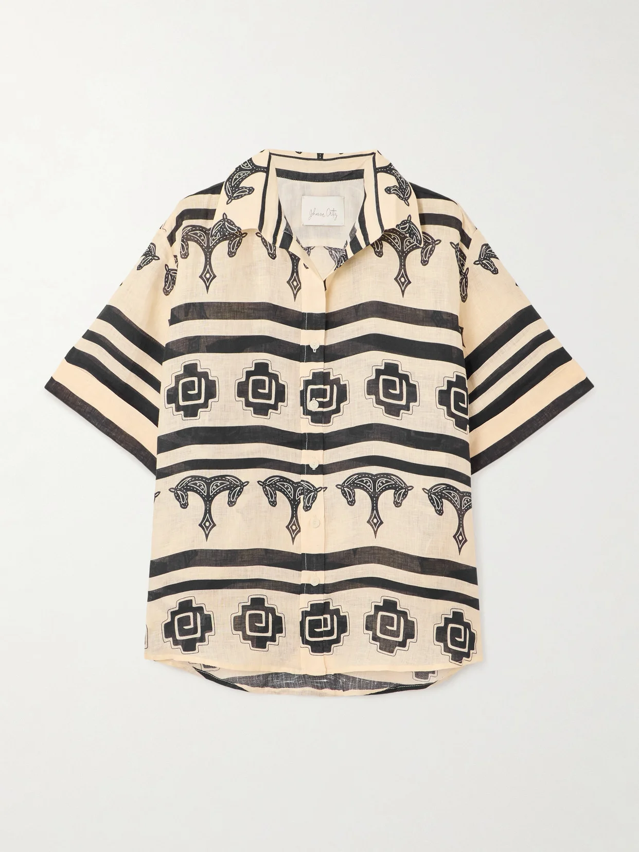 La Creciente Printed Linen Shirt - 1