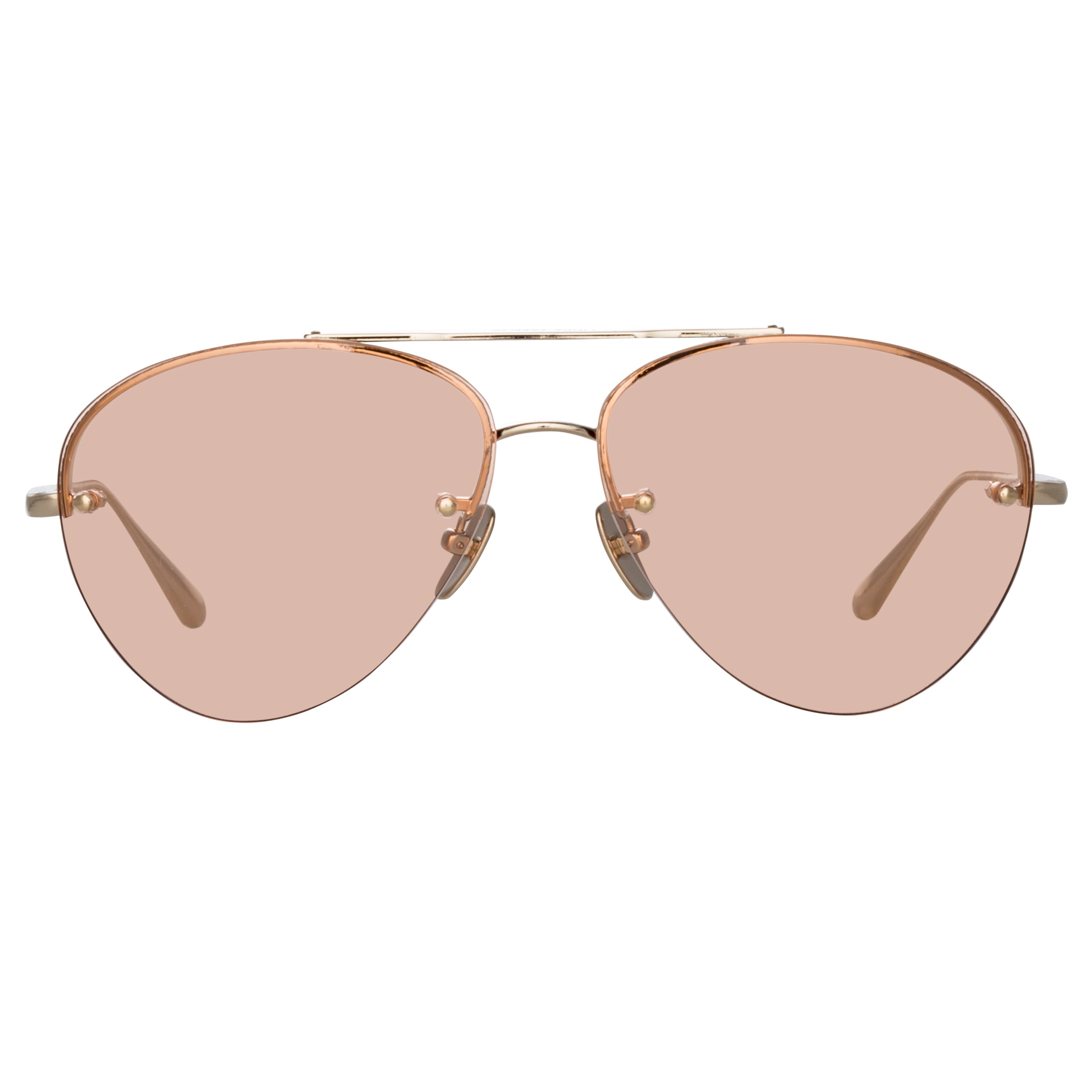 EDANO AVIATOR SUNGLASSES IN LIGHT GOLD - 1